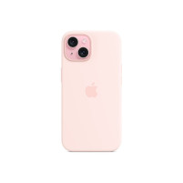 Луксозен силиконов гръб оригинален MT0U3ZM/A OFFICIAL Apple Silicone Case With MagSafe за Apple iPhone 15 6.1 розов/Light Pink